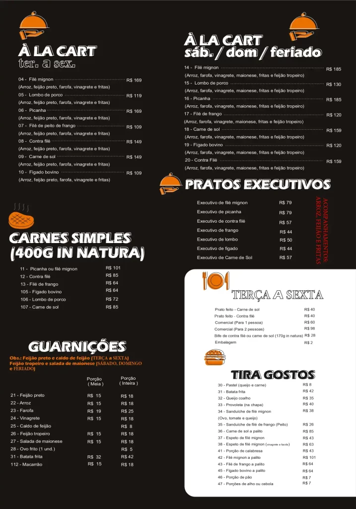 Cardápio Faisão Restaurante